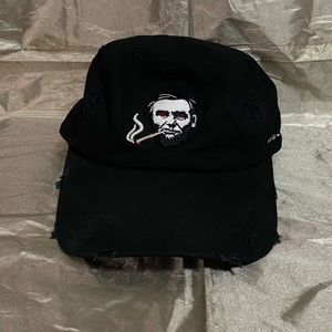Abe Lincoln smoke, Field Grade, one size fits all, dad cap, color black gray